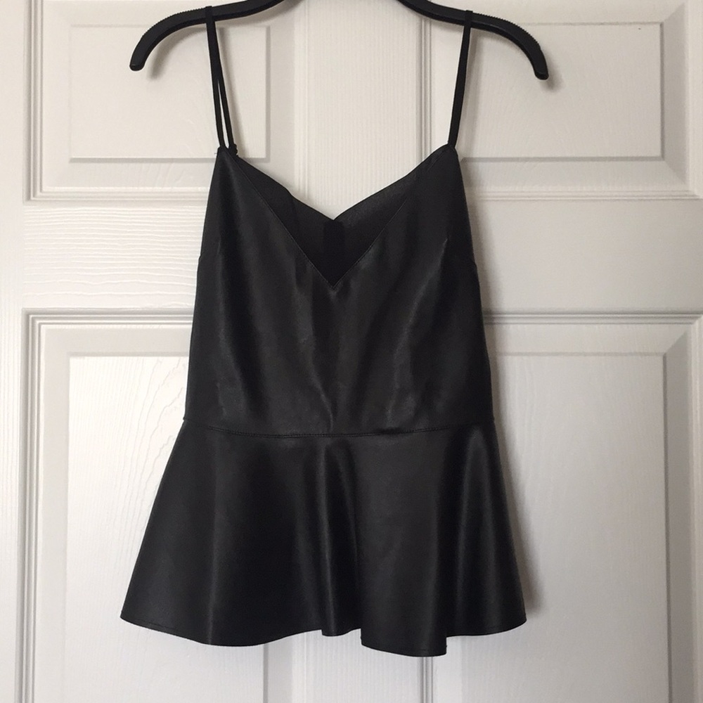 Black Peplum Cami Top
